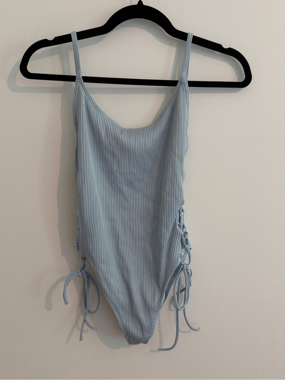 PINK Ribbed Blue One Piece
